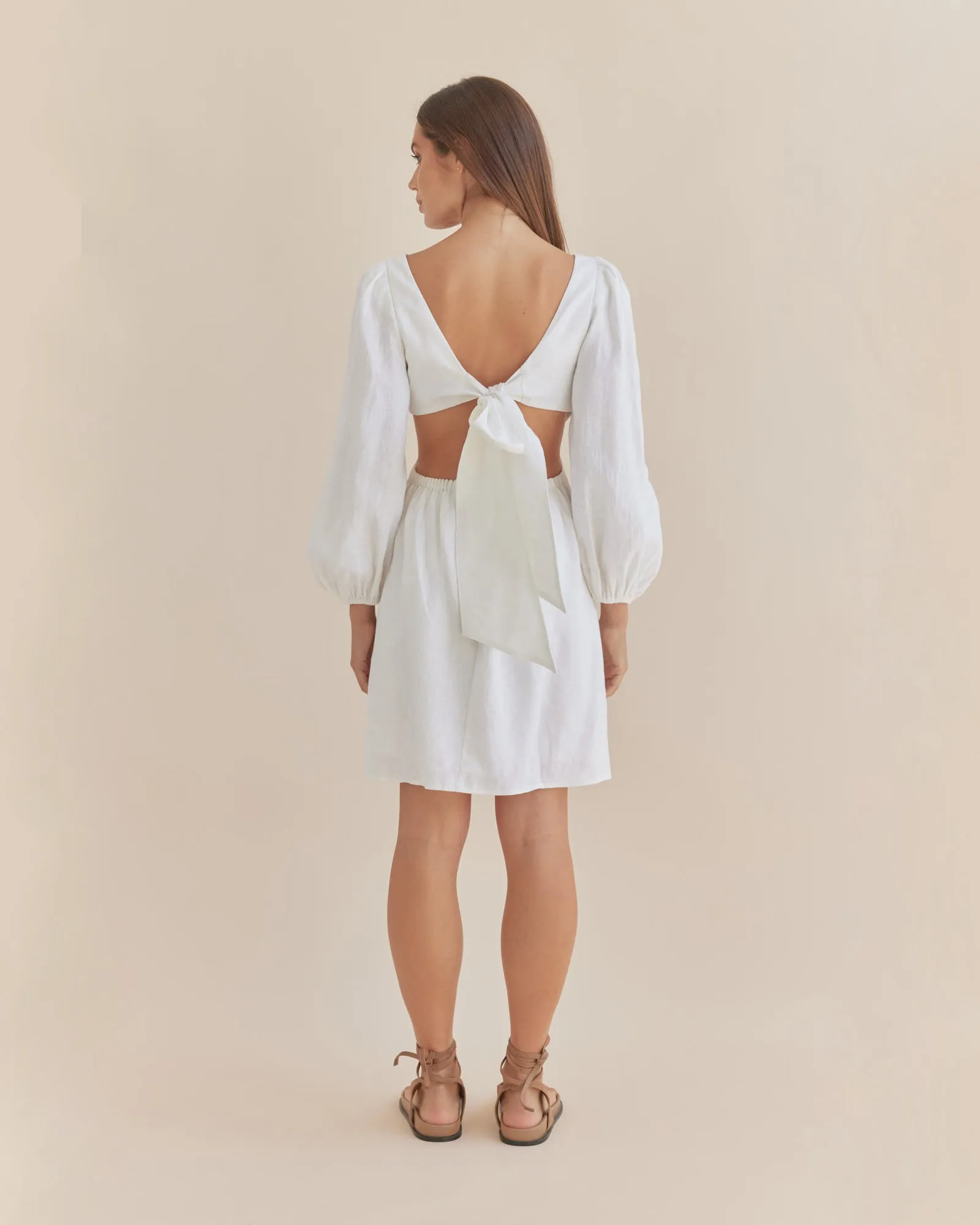 Malva Linen Mini Dress - White