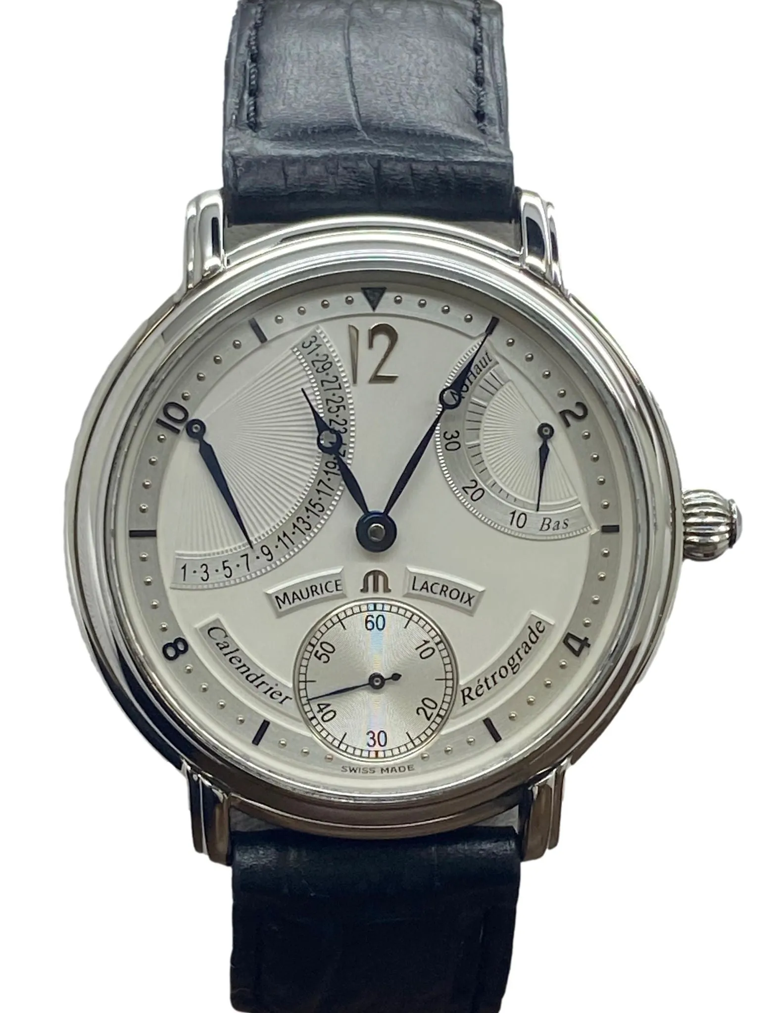 Maurice Lacroix Masterpiece Calendar Retrograde MP6198 Silver Dial Manual Wind Men's Watch