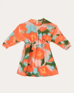 Maya Dress Organic Cotton Floral Orange