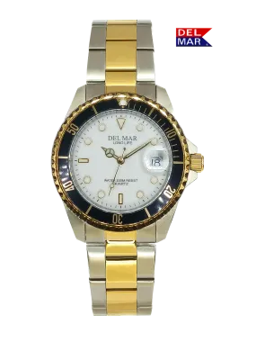 Men's Long Life Classic Coronado White Face & Black Bezel TT Watch #50392