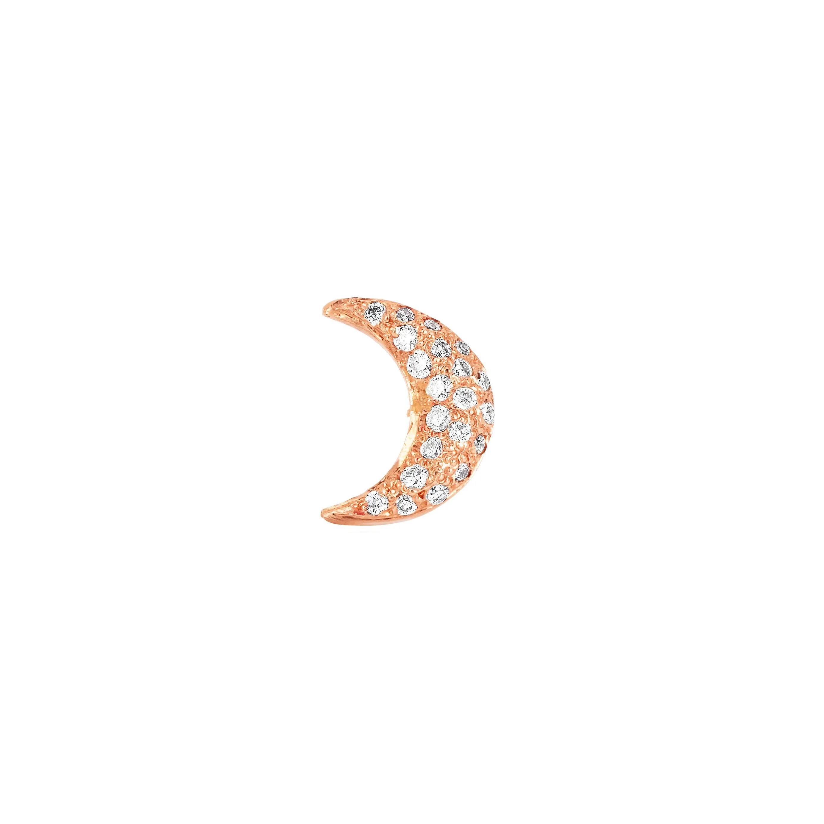 Micro Pavé Diamond Crescent Studs