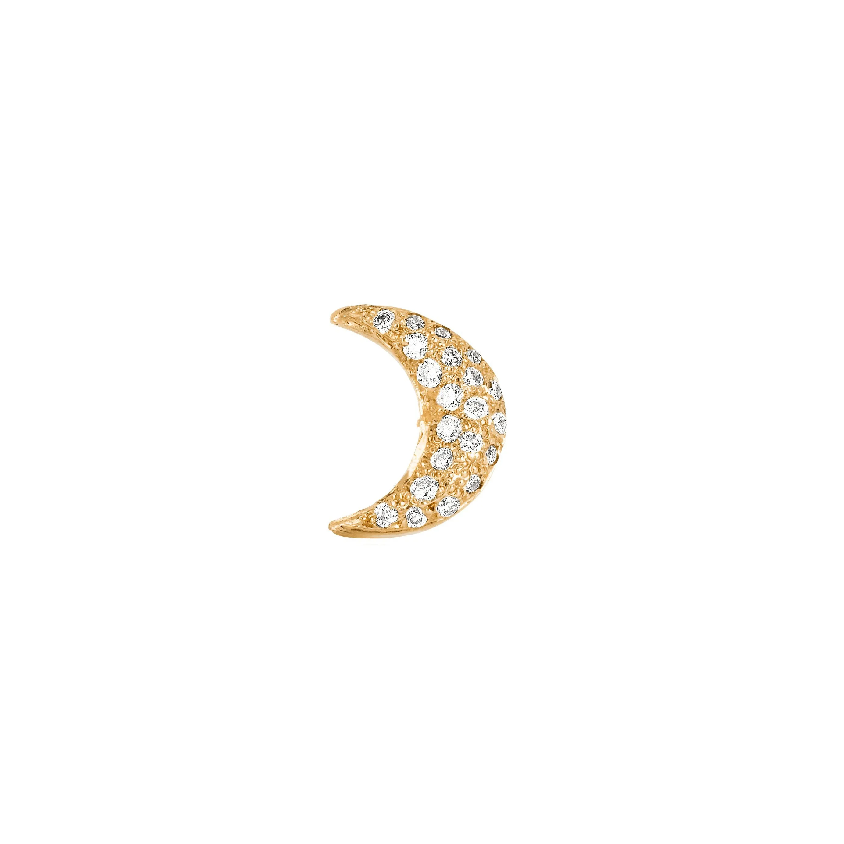 Micro Pavé Diamond Crescent Studs