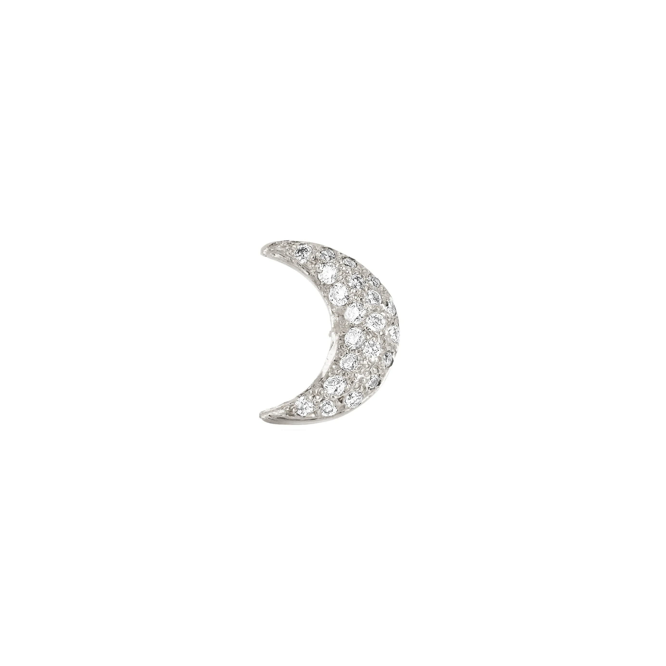 Micro Pavé Diamond Crescent Studs