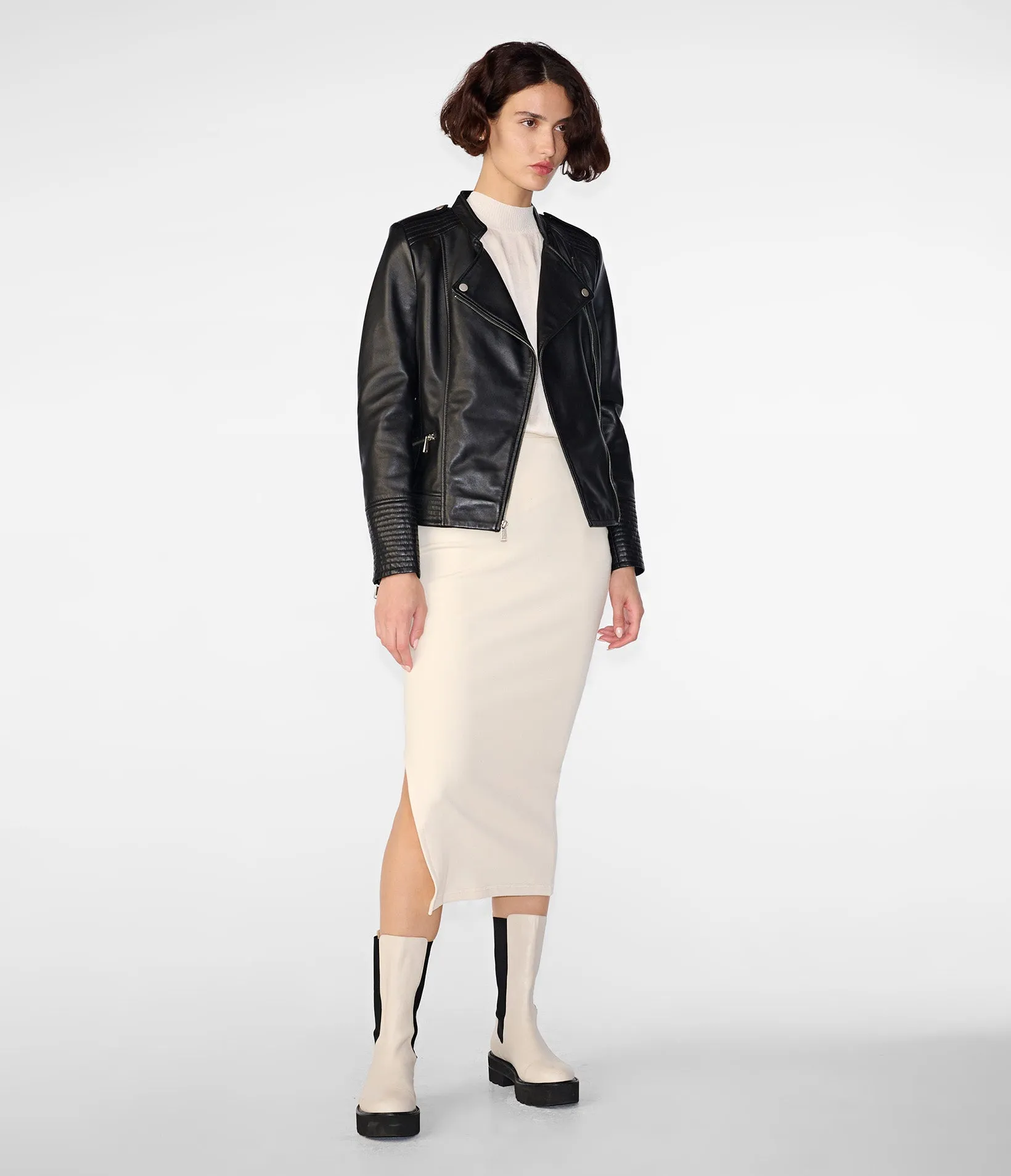 Monica Asymmetrical Leather Jacket