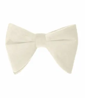 Off White Velvet Butterfly Bow Tie