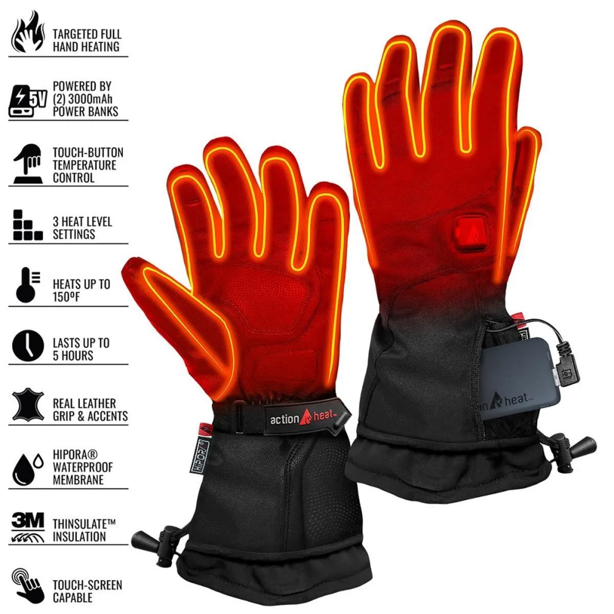 Open Box ActionHeat 5V Premium Heated Gloves - Women's