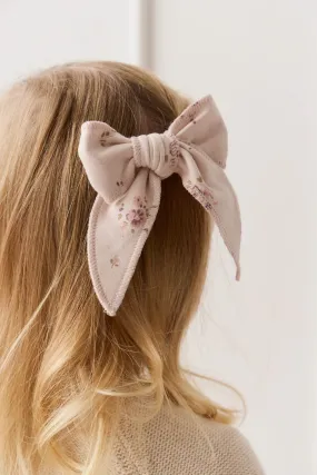 Organic Cotton Bow - Petite Fleur Soft Peony