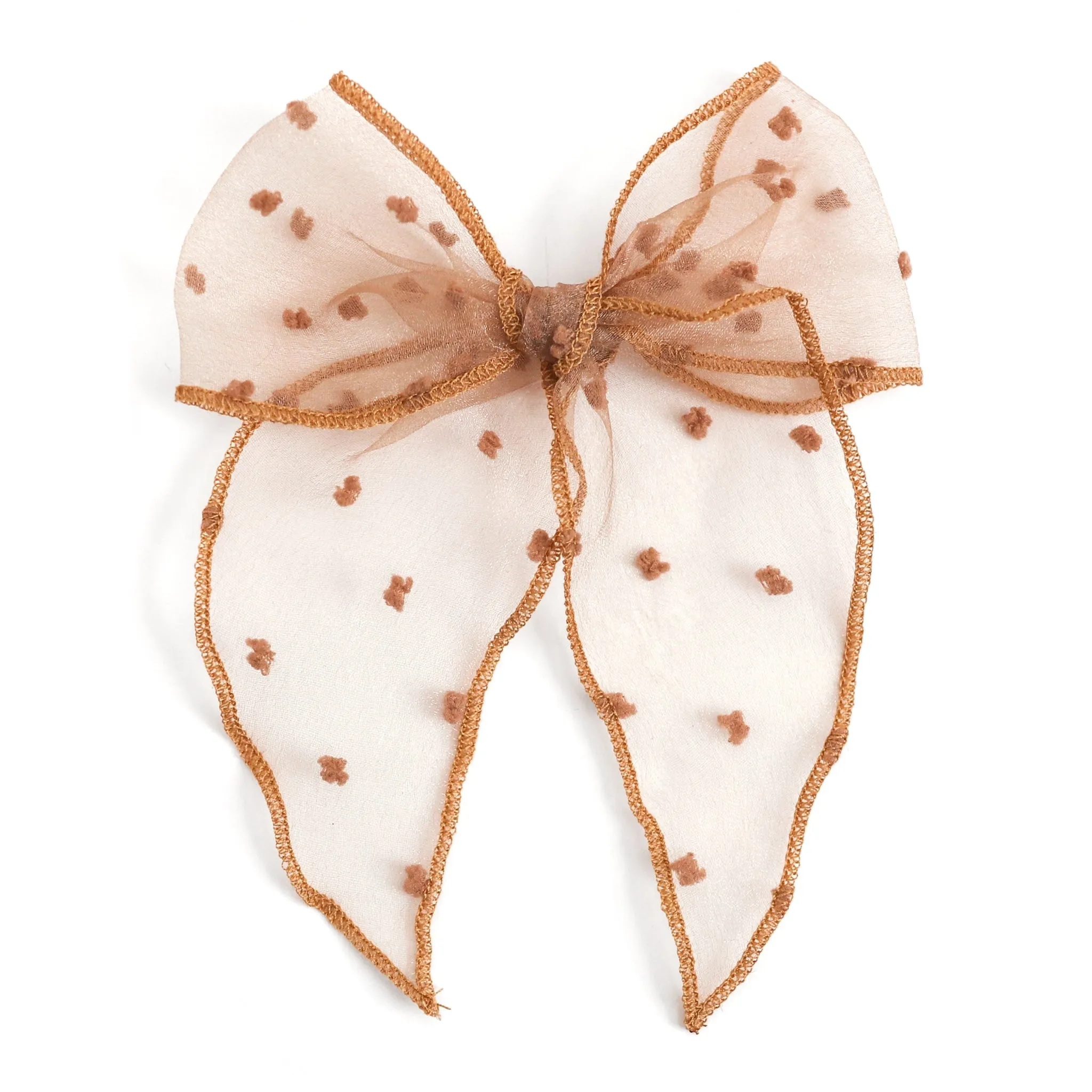 Party Girl Bow - Mocha Sheer Dot