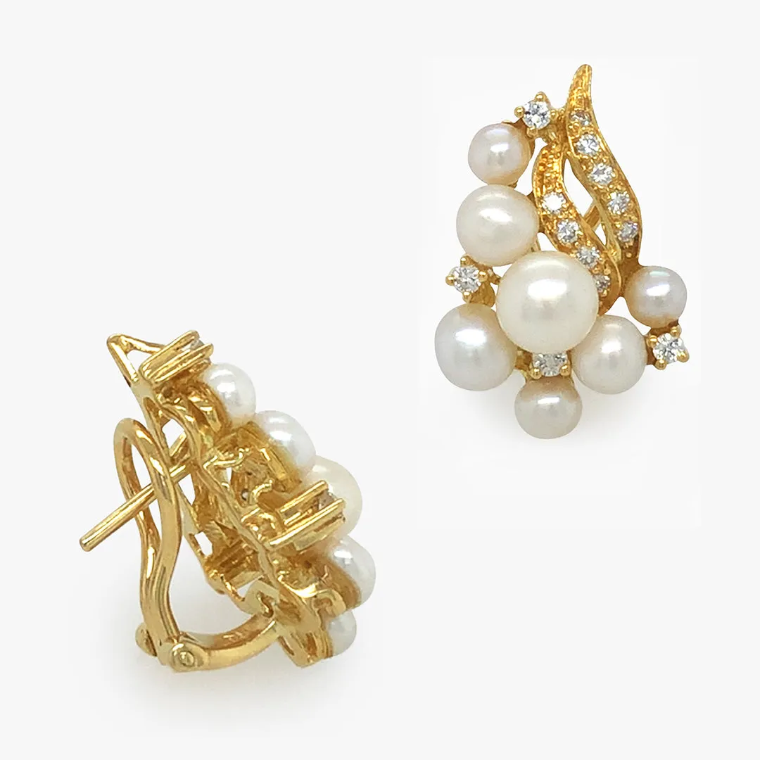 Pearl & Diamond Earrings