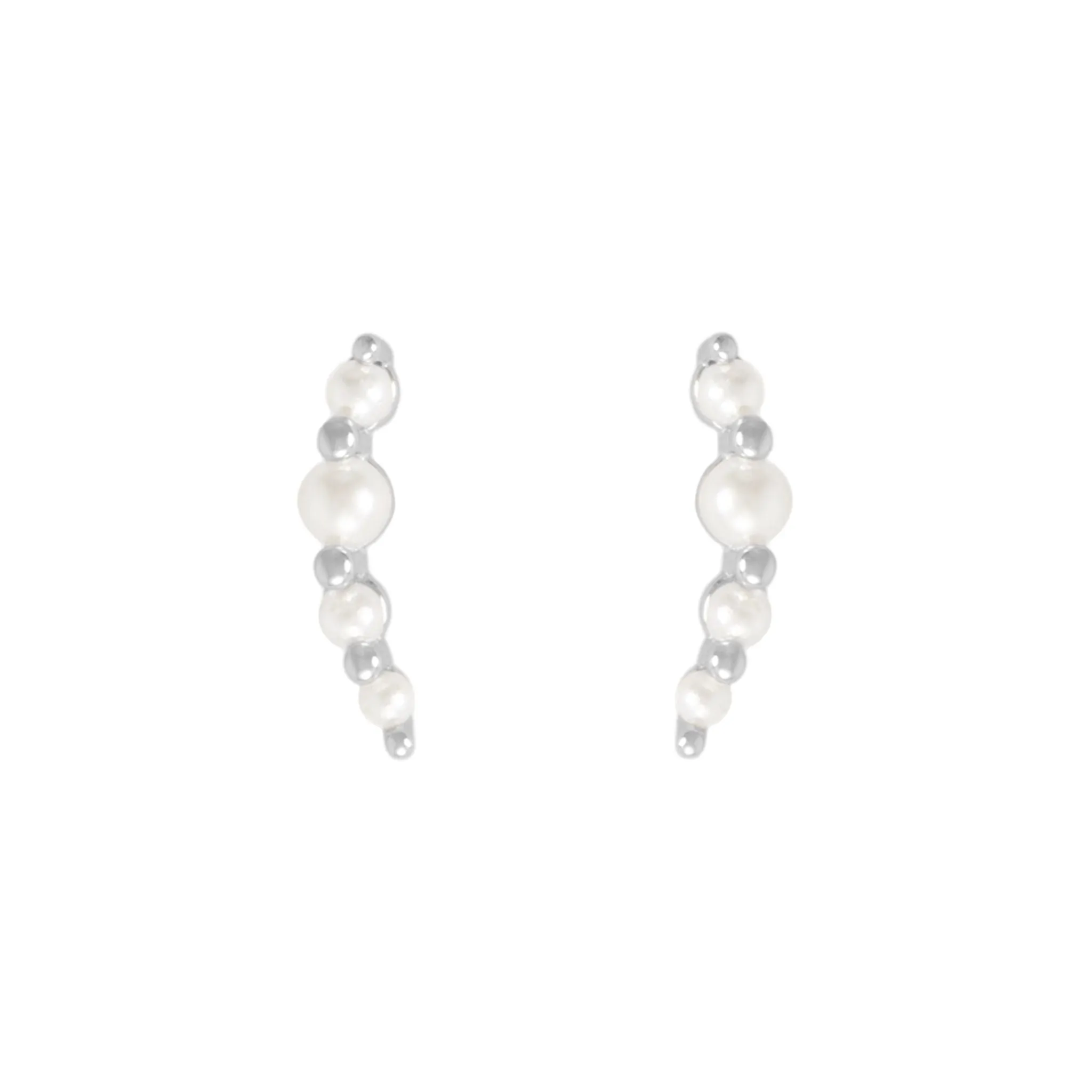 Pearl Climber Stud Earrings