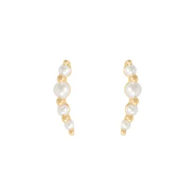 Pearl Climber Stud Earrings