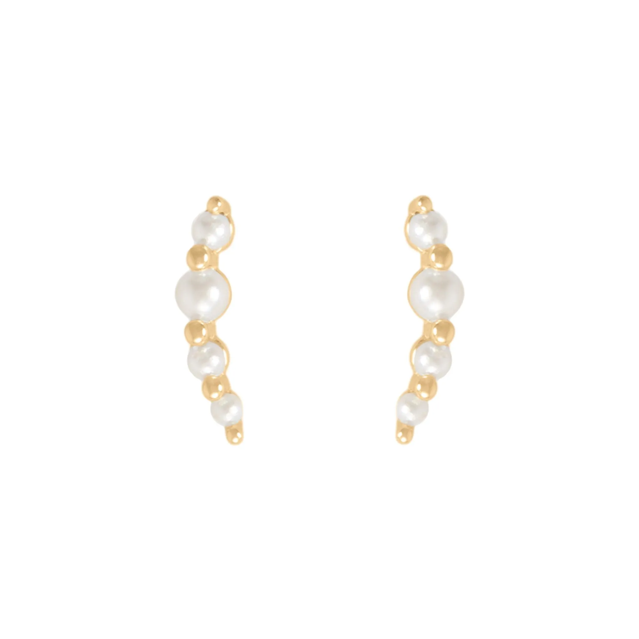 Pearl Climber Stud Earrings