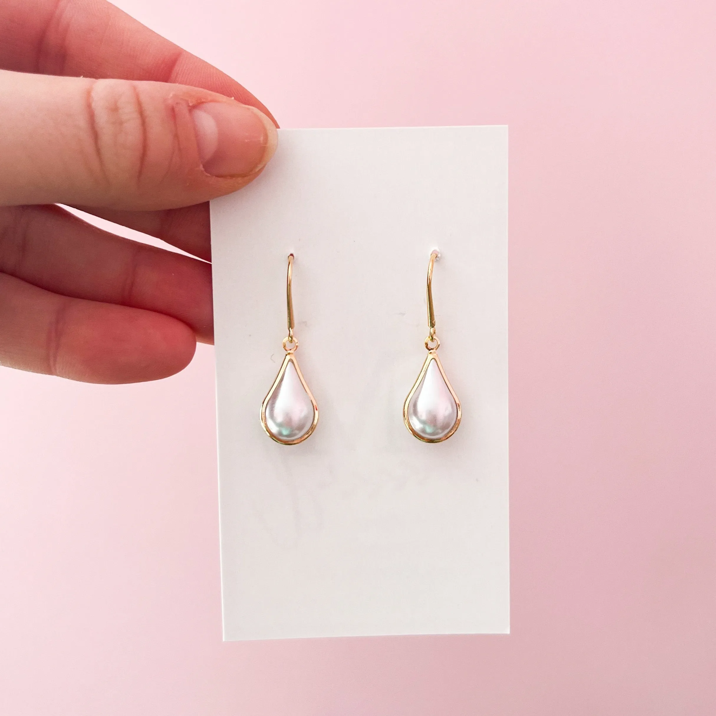 Pearl Teardrop Drop Earrings