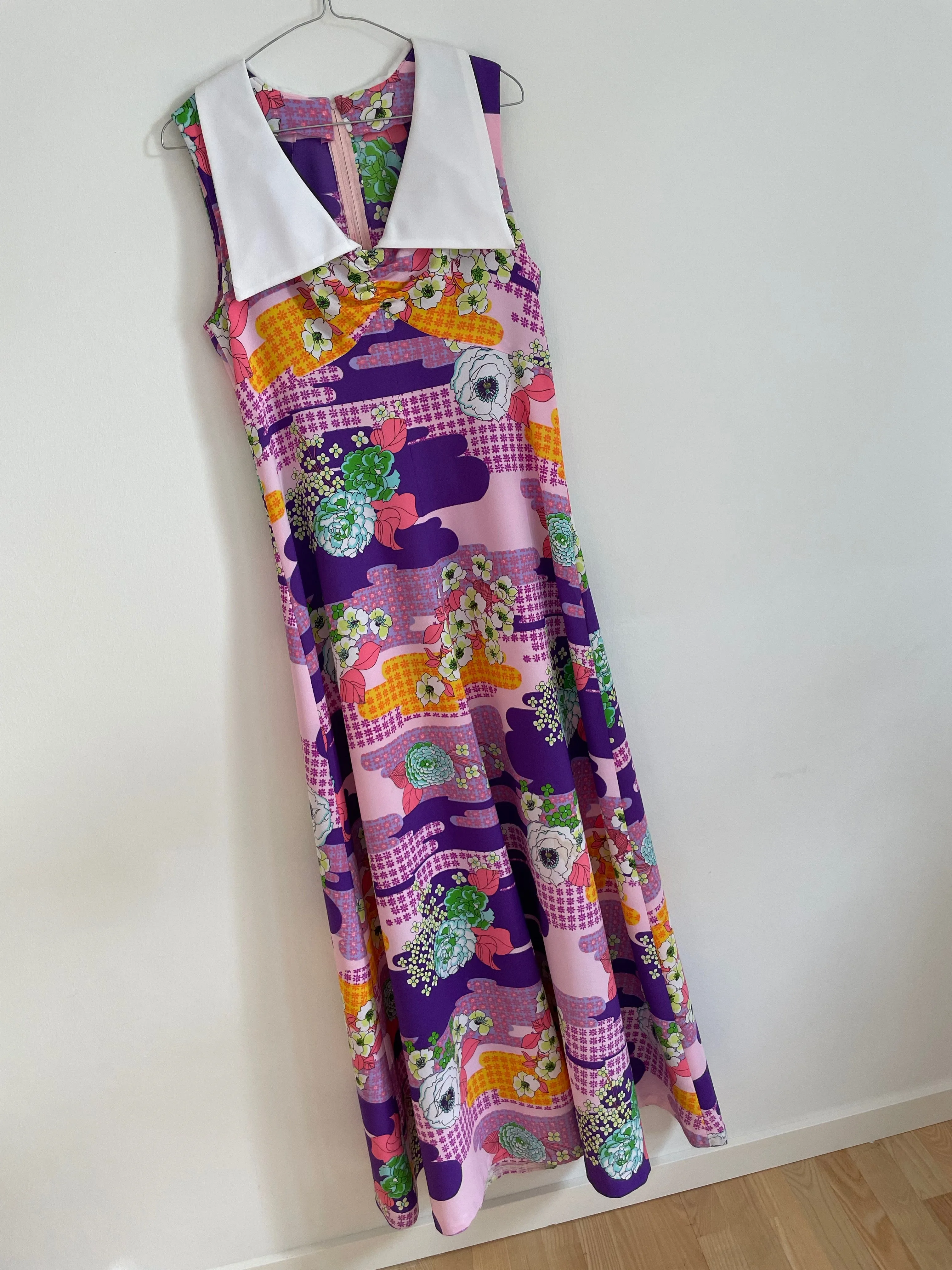 Printed Poly Sleeveless Maxi Dress