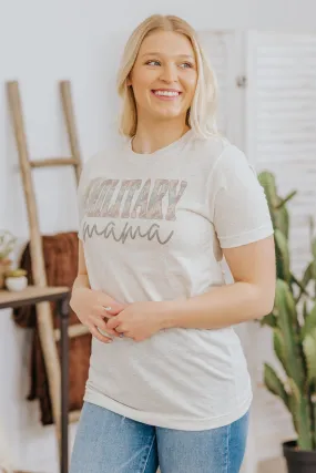 "Military Mama" Short Sleeve Top in Oatmeal