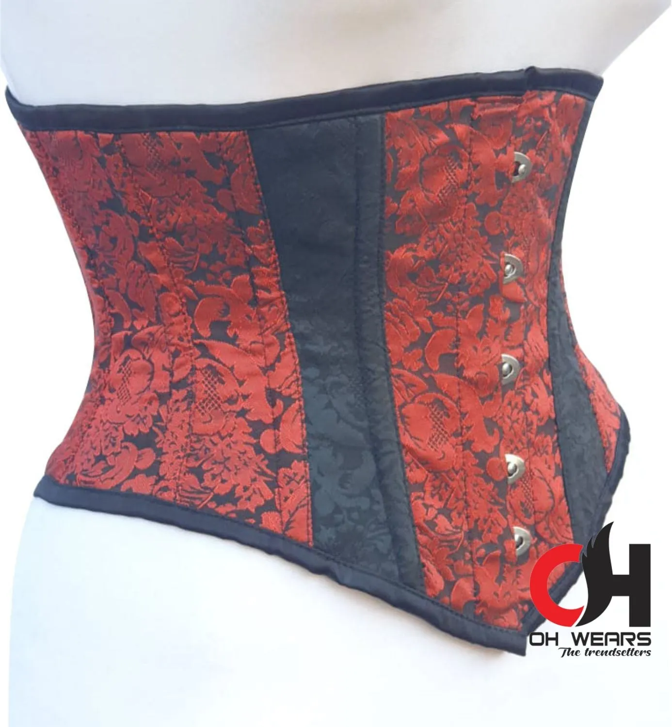 Red Brocade Underbust - Steel Boned