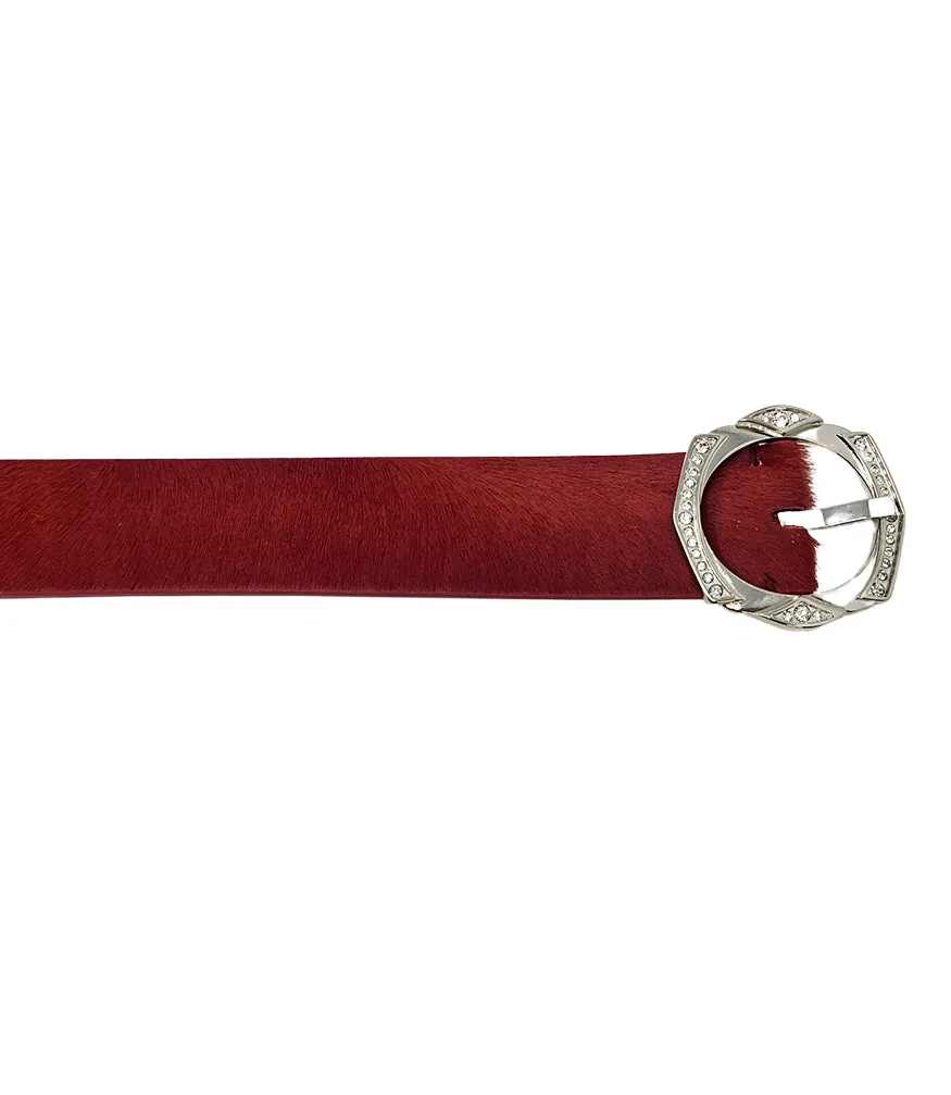 Red Short Calf Hair Belt