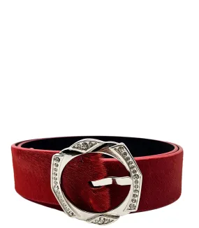 Red Short Calf Hair Belt