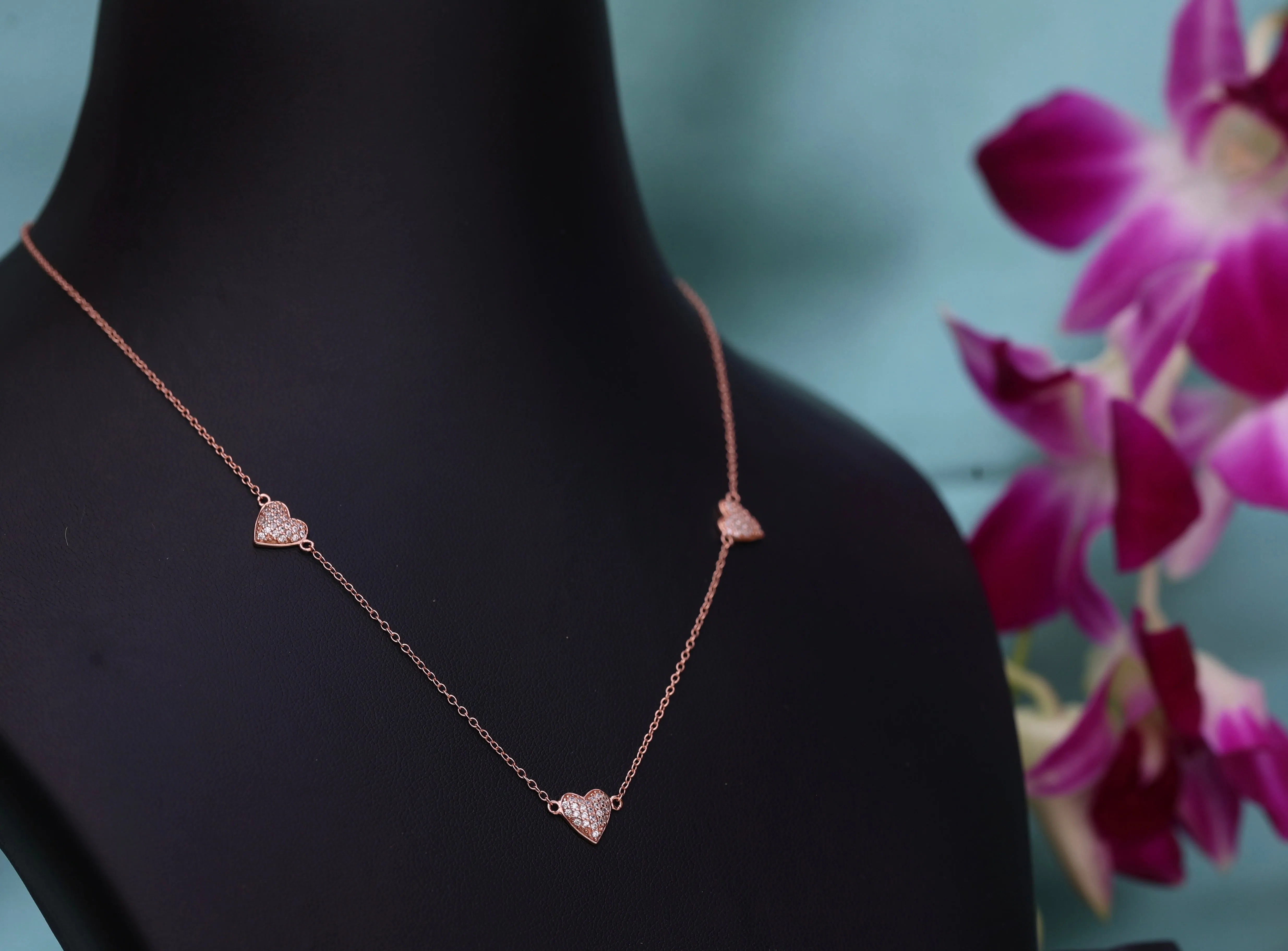 Rose gold heart necklace