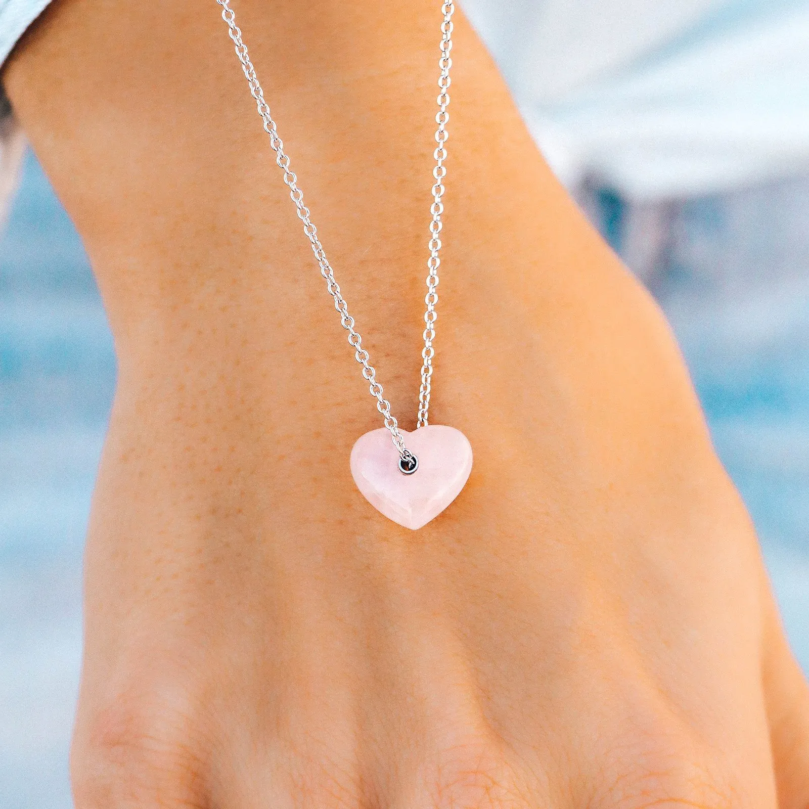 Rose Quartz Heart Necklace