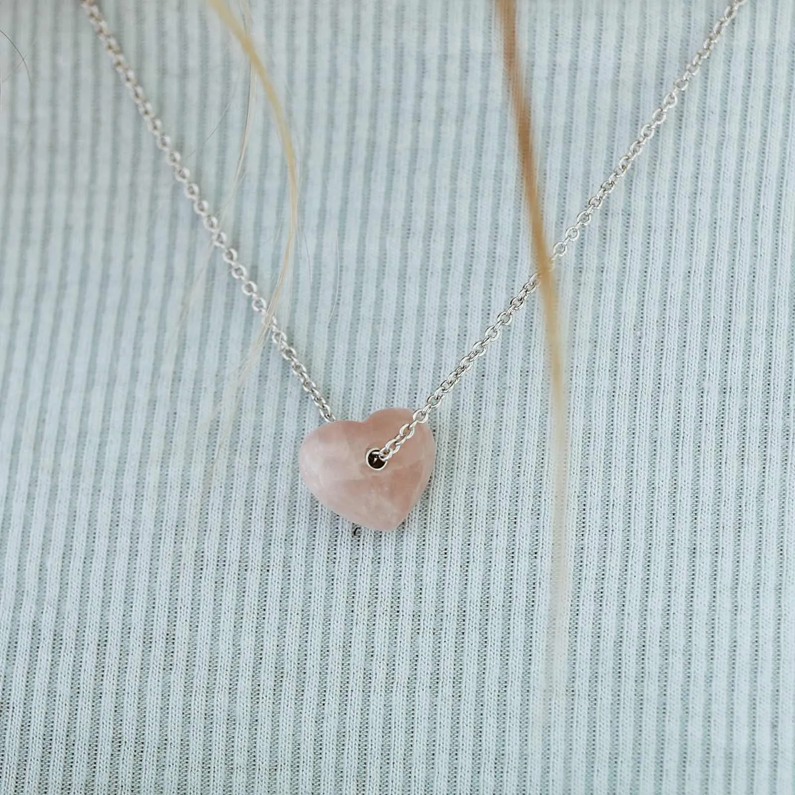 Rose Quartz Heart Necklace