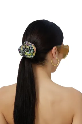 Rosette Scrunchie - Blur Noir Floral