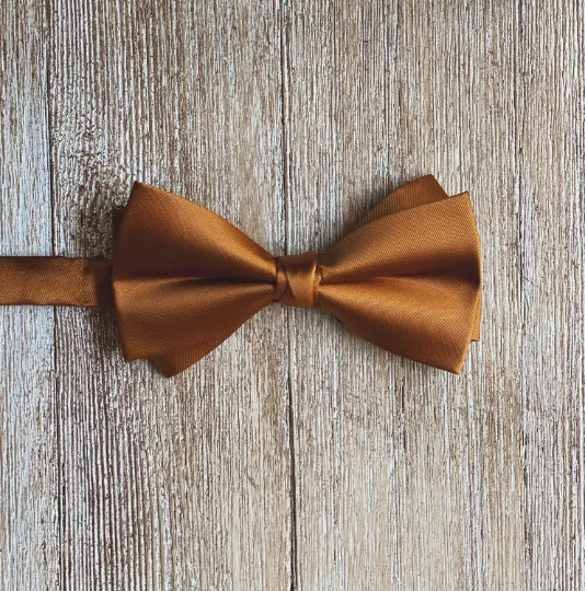 Rust Bow Tie with Cognac Suspender Set