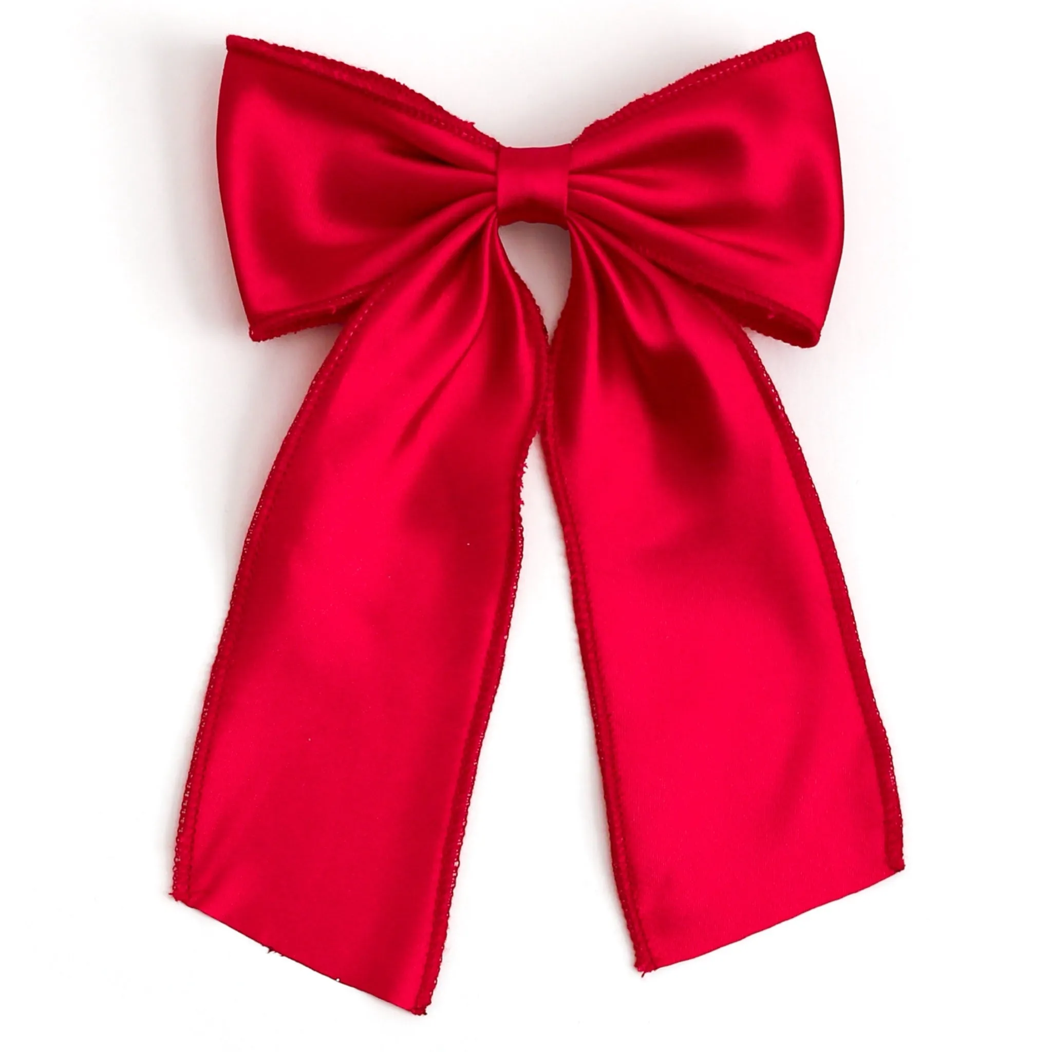 Satin Double Bow - Bright Red