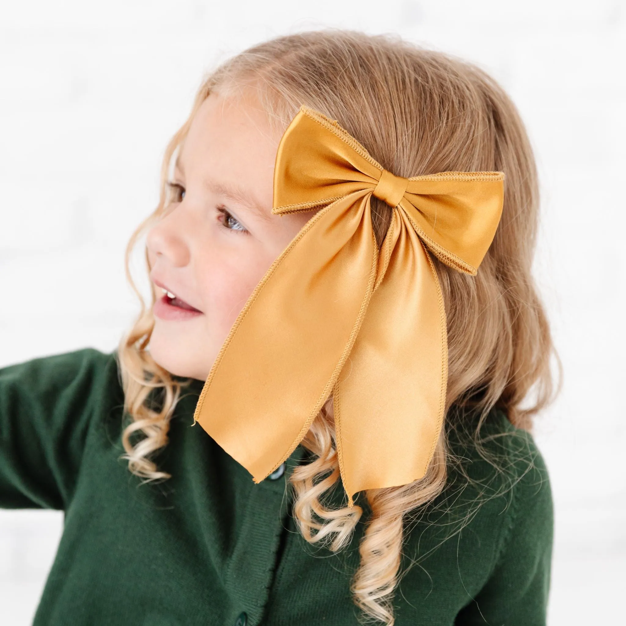 Satin Double Bow - Gold