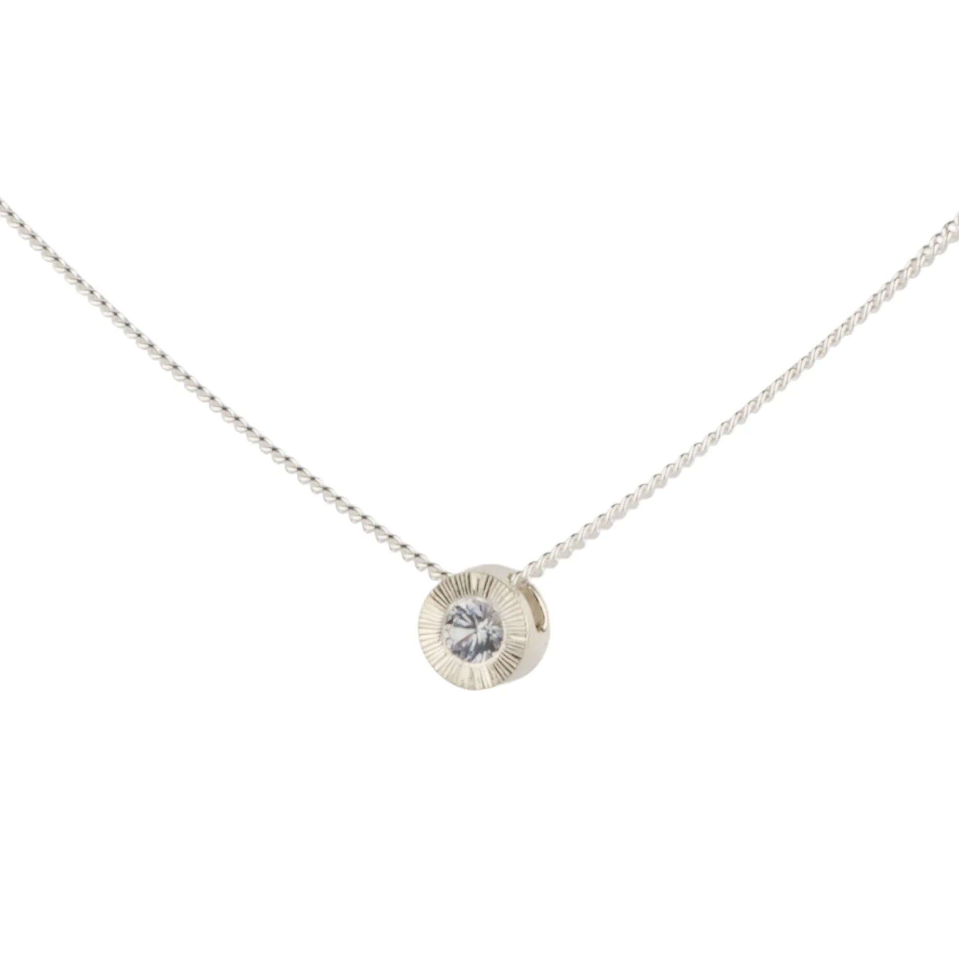 Silver Montana Sapphire Small Aurora Necklace in Sterling Silver