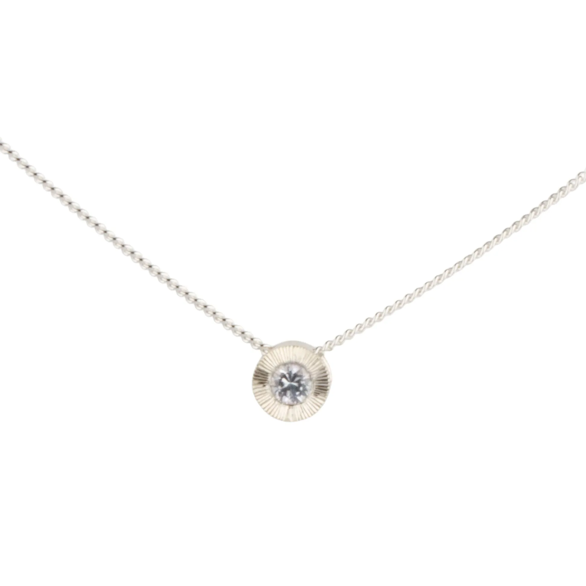 Silver Montana Sapphire Small Aurora Necklace in Sterling Silver