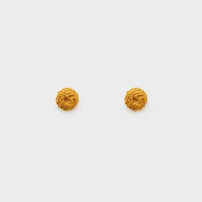 Small round seeds of the forest - stud earrings - sterling silver 925 gold plated