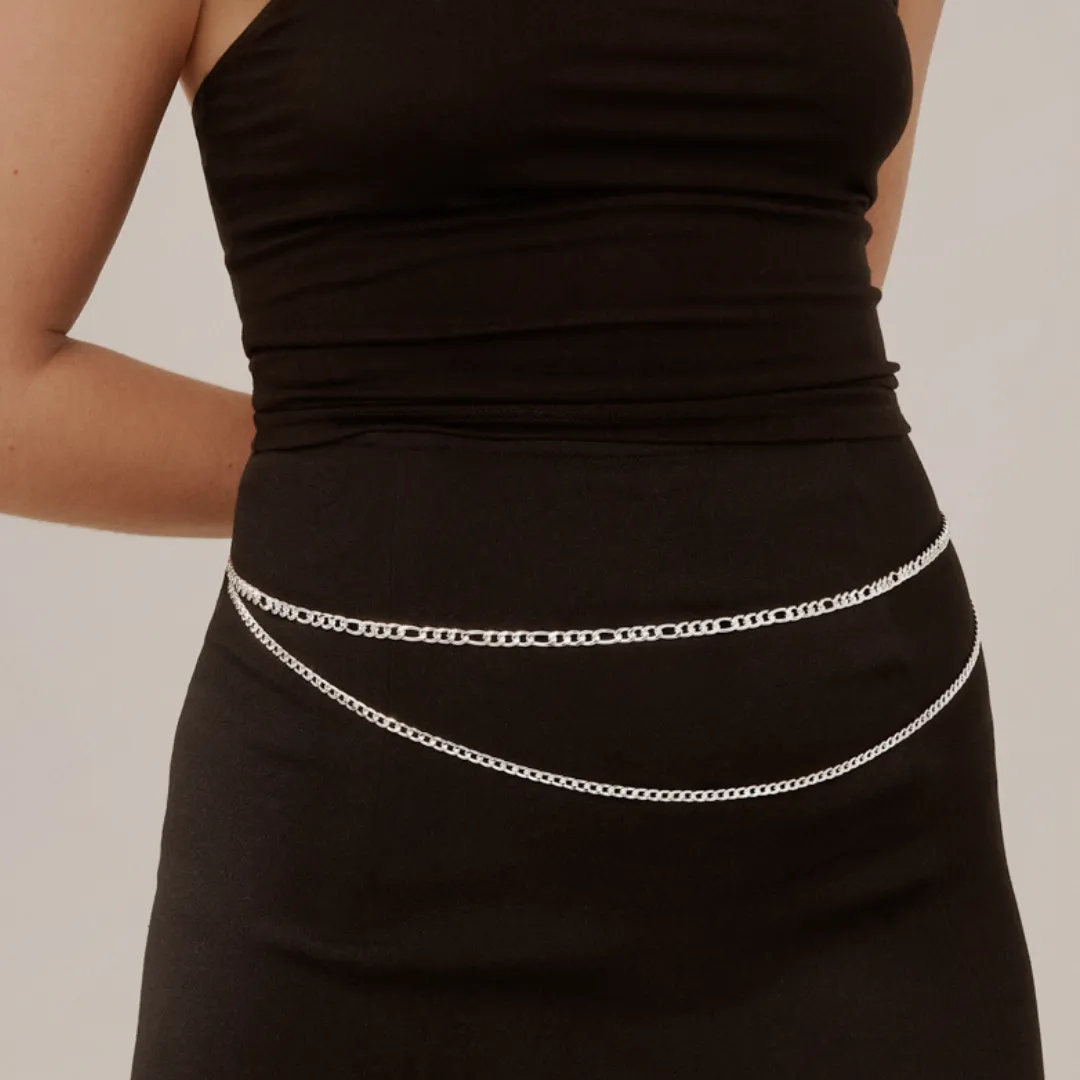 Soirée Body Chain - White Silver