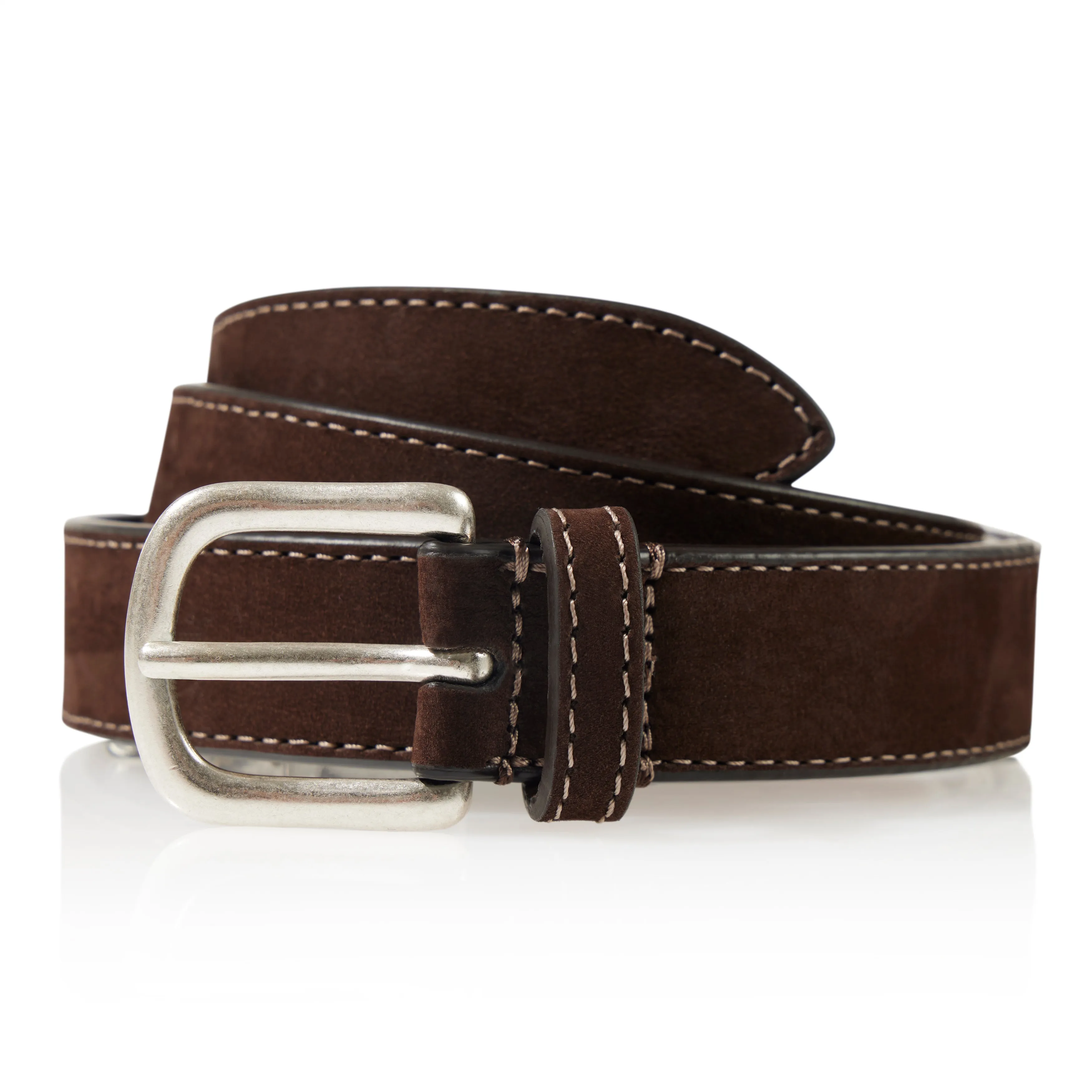 Suede Stitched Narrow Width Belt