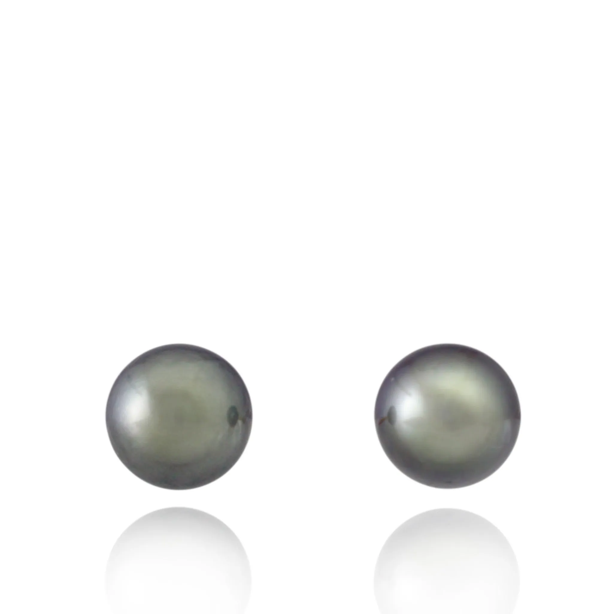 Tahitian pearl earrings - 18k yellow gold studs - EAYGPE00239