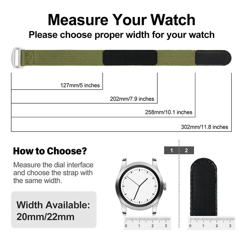 Watchdives Magic Tape Soft Nylon Watchband