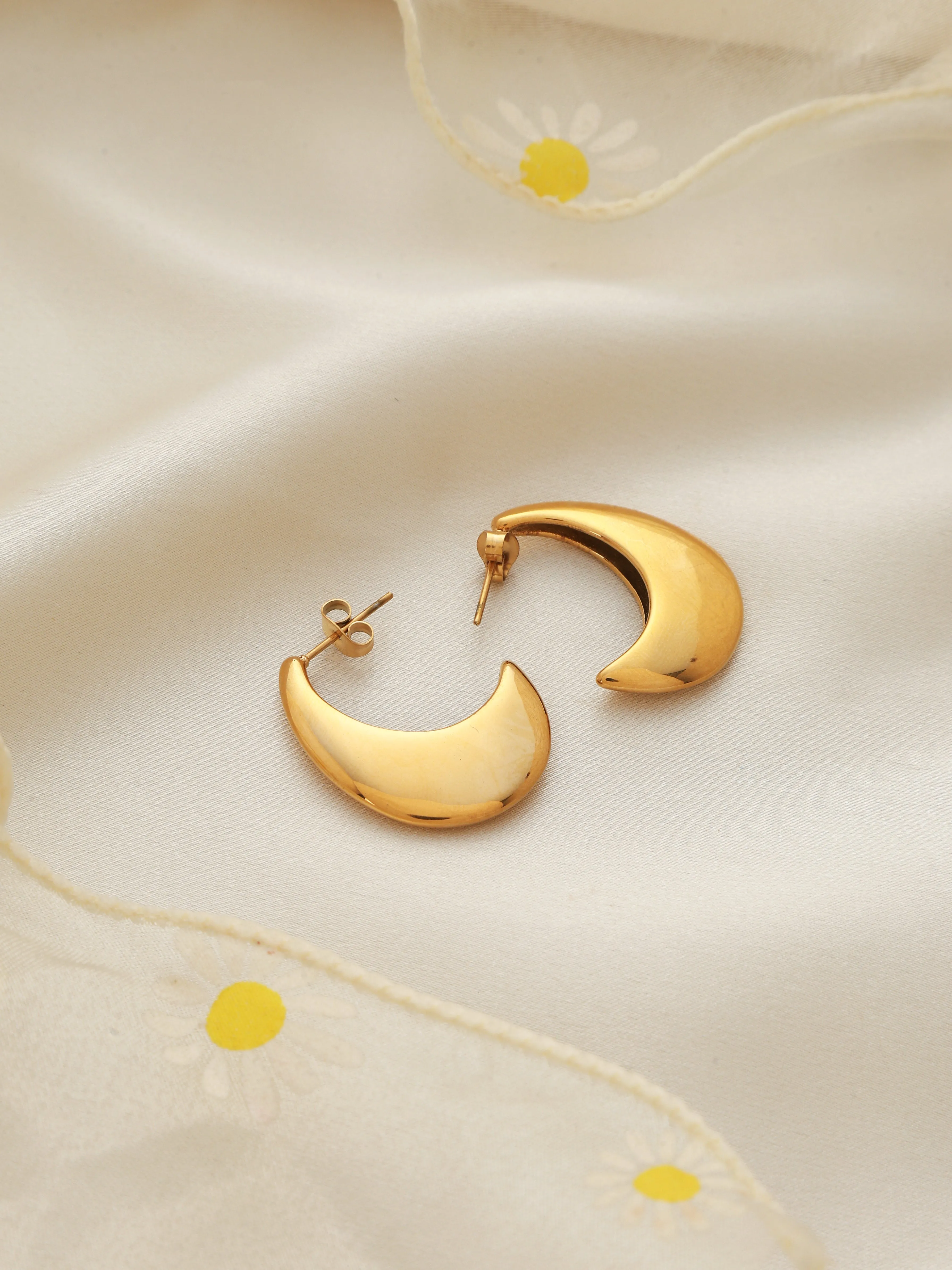 Waterproof Moon Hoops