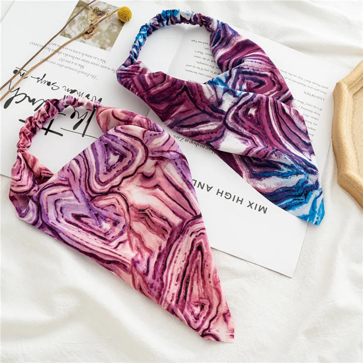 Women's Bags Headscarf All-ch Tie-Dye Headband Triangular Binder