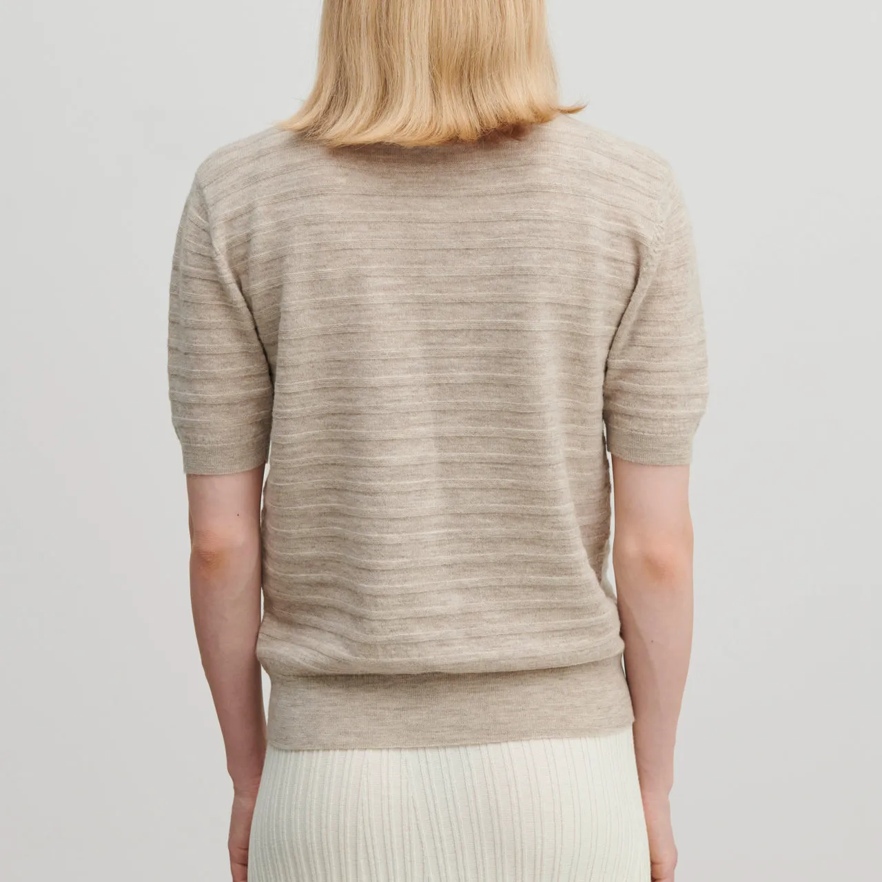 Women's Merino T-Shirt - Light Beige Melange (XS-XL)