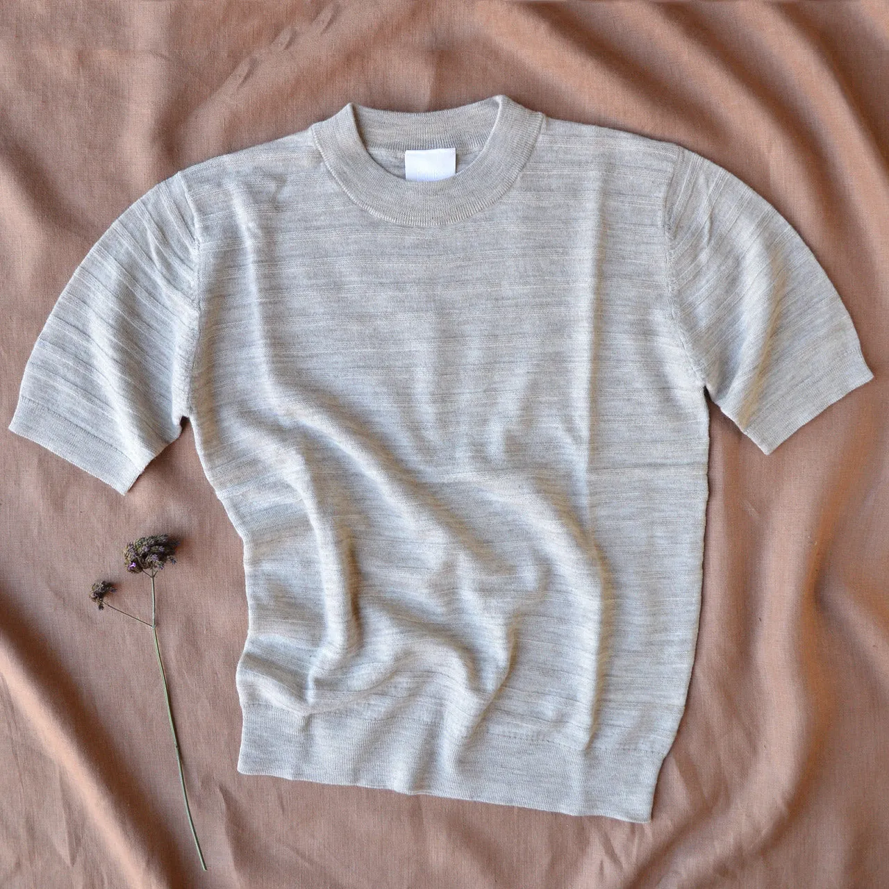 Women's Merino T-Shirt - Light Beige Melange (XS-XL)