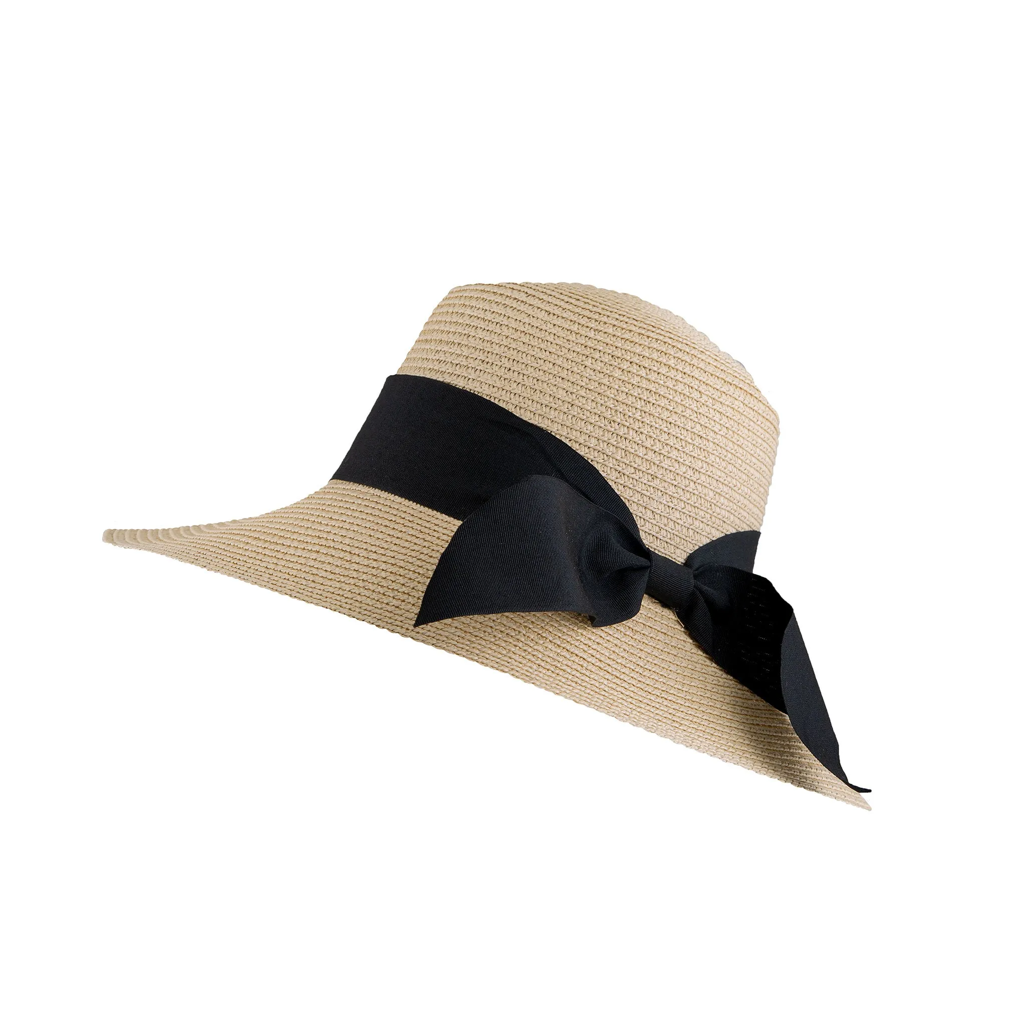 Women’s Straw Sun Hat with Ribbon and Bow