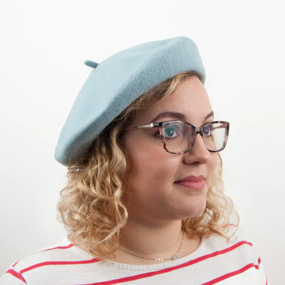 Wool Beret Light Blue Wholesale Pack